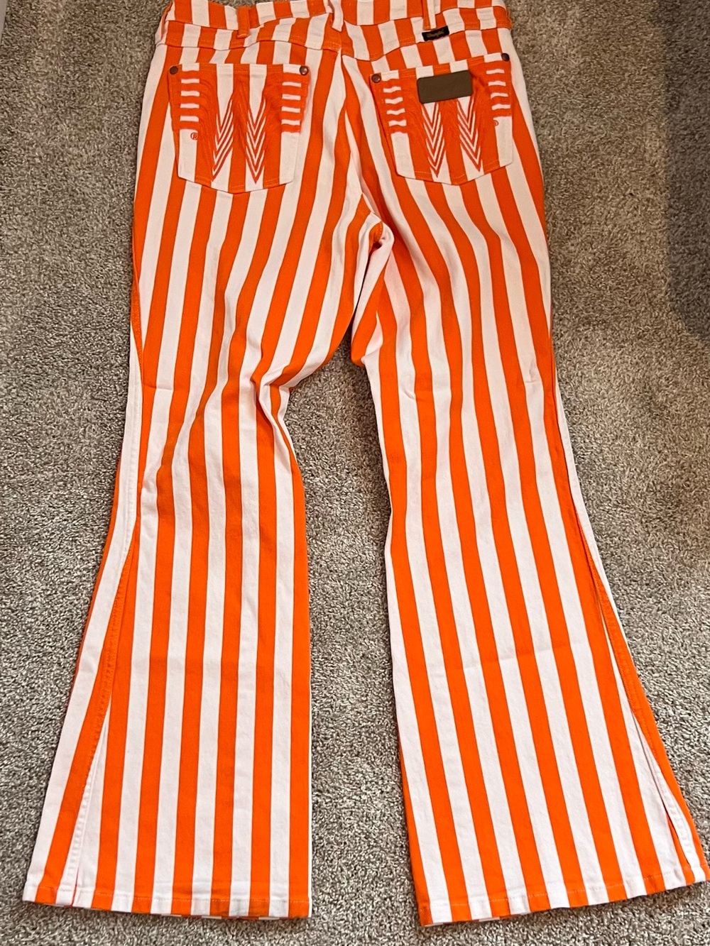 WHATAWrangler Orange and White Striped Jeans - Picture 2 of 8